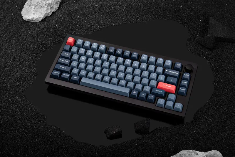 Keychron V1 Max QMK/Via Fully-Assembled With Knob Hot-Swappable RGB Backlight 75% Wireless Custom Mechanical Keyboard Carbon Black (Gateron Jupiter Red Switch) (V1M-D1)