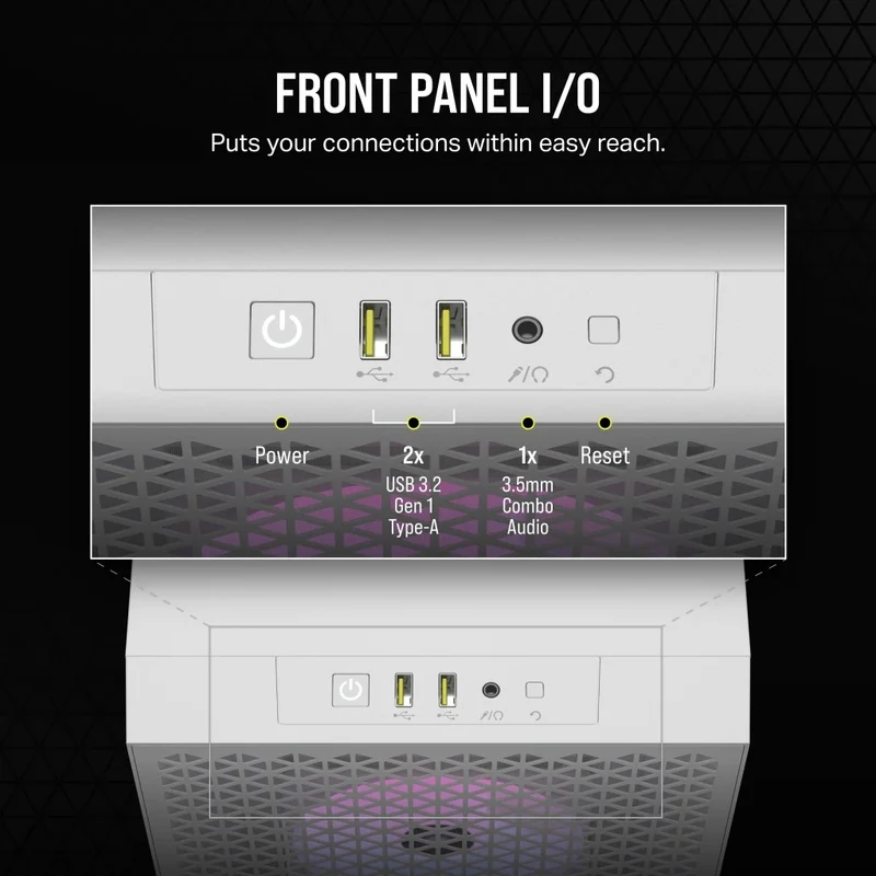 Corsair 3000D RGB Airflow Tempered Glass Mid-Tower ATX PC Case (White)