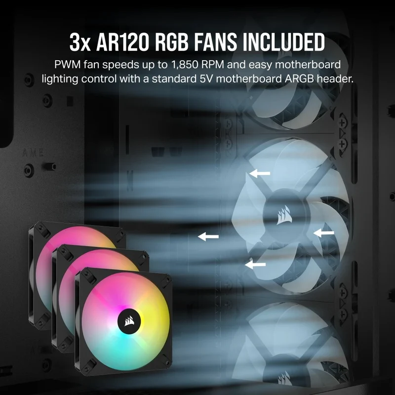 Corsair 3000D RGB Airflow Tempered Glass Mid-Tower ATX PC Case (Black)