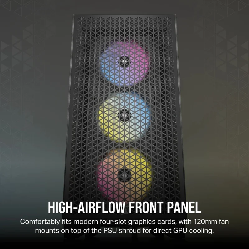 Corsair 3000D RGB Airflow Tempered Glass Mid-Tower ATX PC Case (Black)