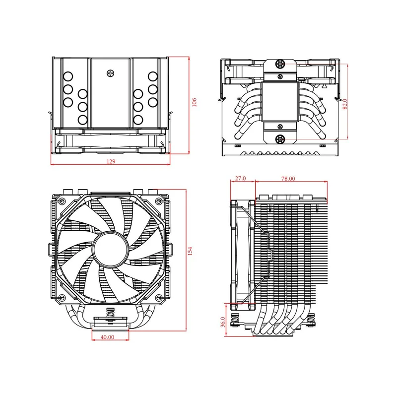 ID-Cooling SE-226-XT Black CPU Cooler With 120MM Fan