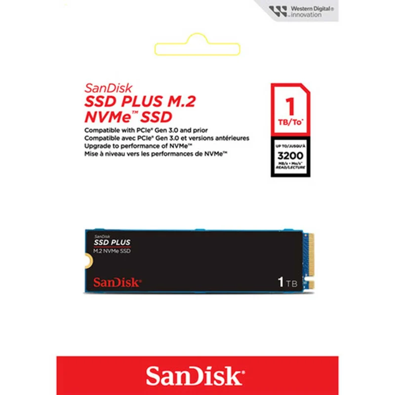 Sandisk SSD Plus M.2 NVME PCIE GEN 3.0 Internal SSD (250GB, 500GB, 1TB)