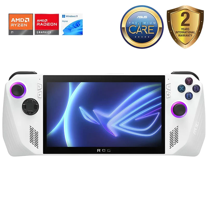 ASUS ROG ALLY AMD Ryzen Z1 16GB RAM + 512GB SSD 7" Touch Screen FHD 120HZ Gaming Handheld Console (White) (RC71L-NH019W) | With ASUS ROG Ally 2-year Official Warranty
