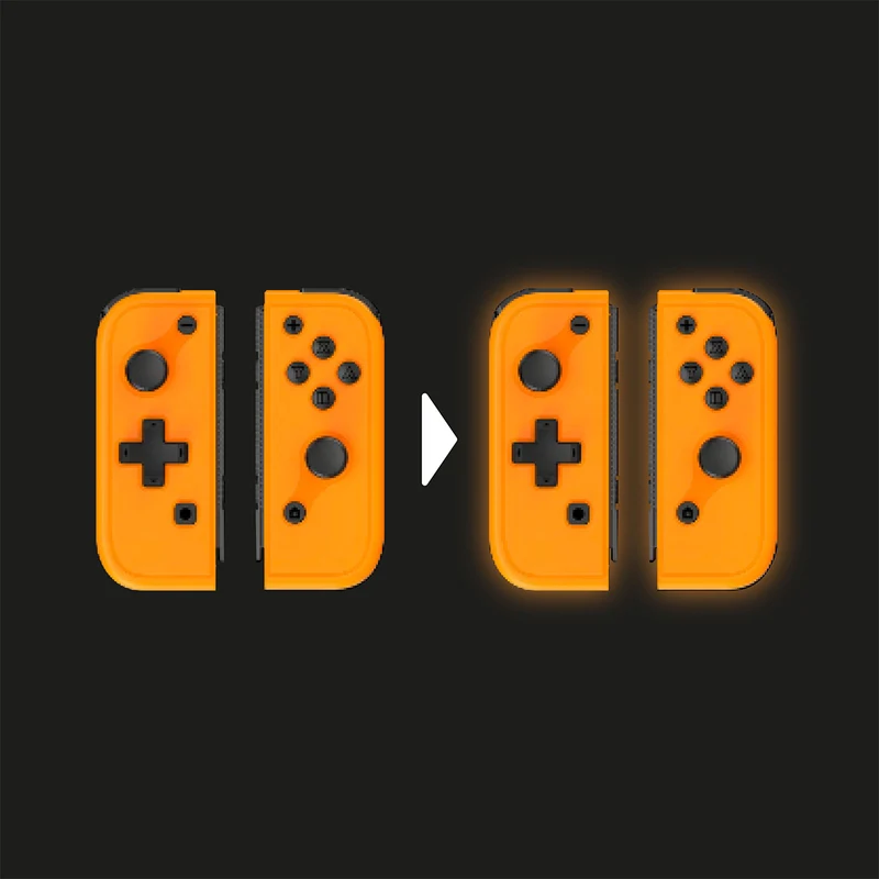 Omelet Gaming Mini JoyPad Glow in the Dark Controller (Moon White (Left), Moon White (Right), Lemon Yellow (Left), Lemon Yellow (Right), Sunset Orange (Left), Sunset Orange (Right), Azure Blue (Left), Volt Green (Right))