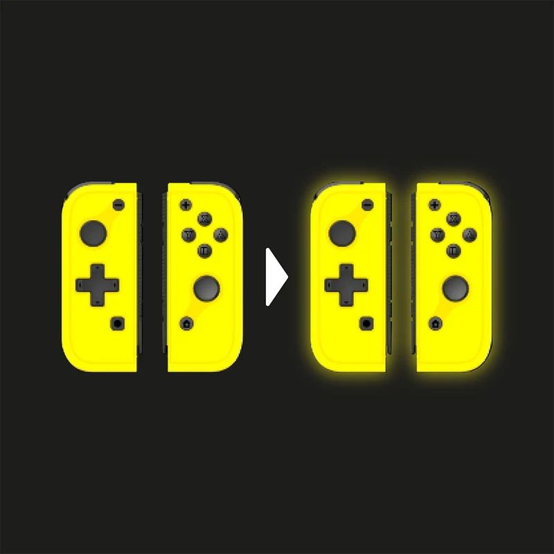 Omelet Gaming Mini JoyPad Glow in the Dark Controller (Moon White (Left), Moon White (Right), Lemon Yellow (Left), Lemon Yellow (Right), Sunset Orange (Left), Sunset Orange (Right), Azure Blue (Left), Volt Green (Right))