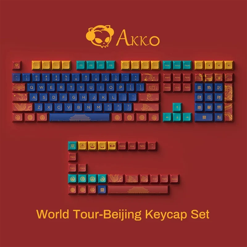 Akko MOD 007B HE DIY Kit With World Tour Beijing JDA Keycap Set 135-Key Cream White (Akko Cream Yellow Magnetic Switch)