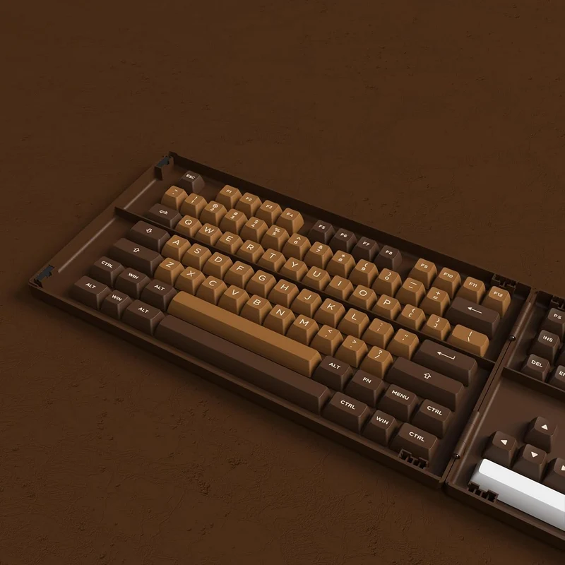 Akko MOD 007B HE DIY Kit with Chocolate ASA Keycap Set 178-Key Cream White (Akko Cream Yellow Magnetic Switch)