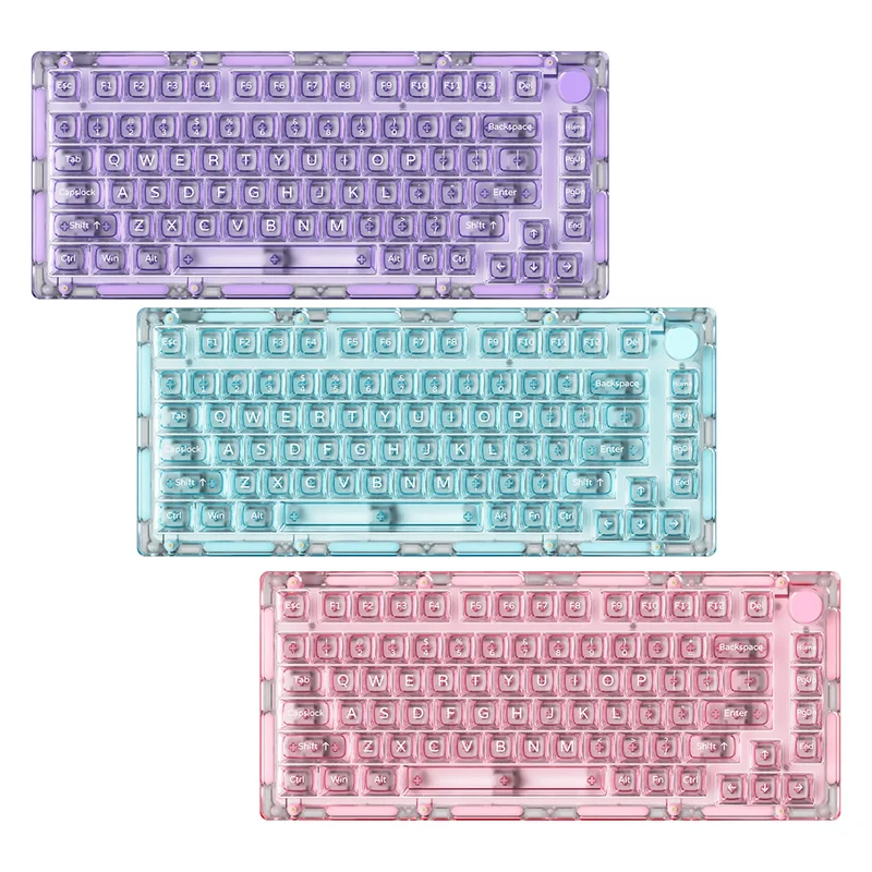 Monsgeek Ice 75 Multi-Mode RGB Hot-Swappable Transparent Mechanical Keyboard (Crystal Pro)