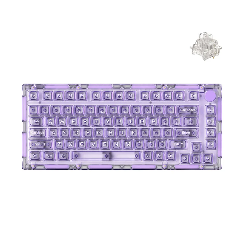 Monsgeek Ice 75 Multi-Mode RGB Hot-Swappable Transparent Mechanical Keyboard (Crystal Pro)