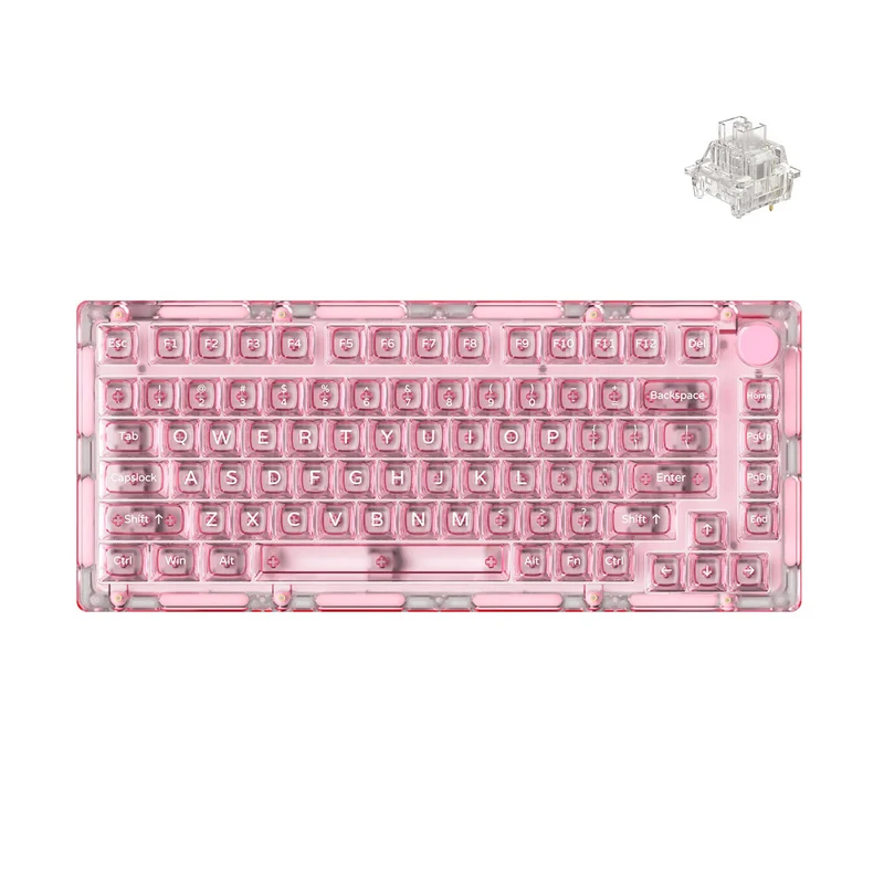 Monsgeek Ice 75 Multi-Mode RGB Hot-Swappable Transparent Mechanical Keyboard (Crystal Pro)