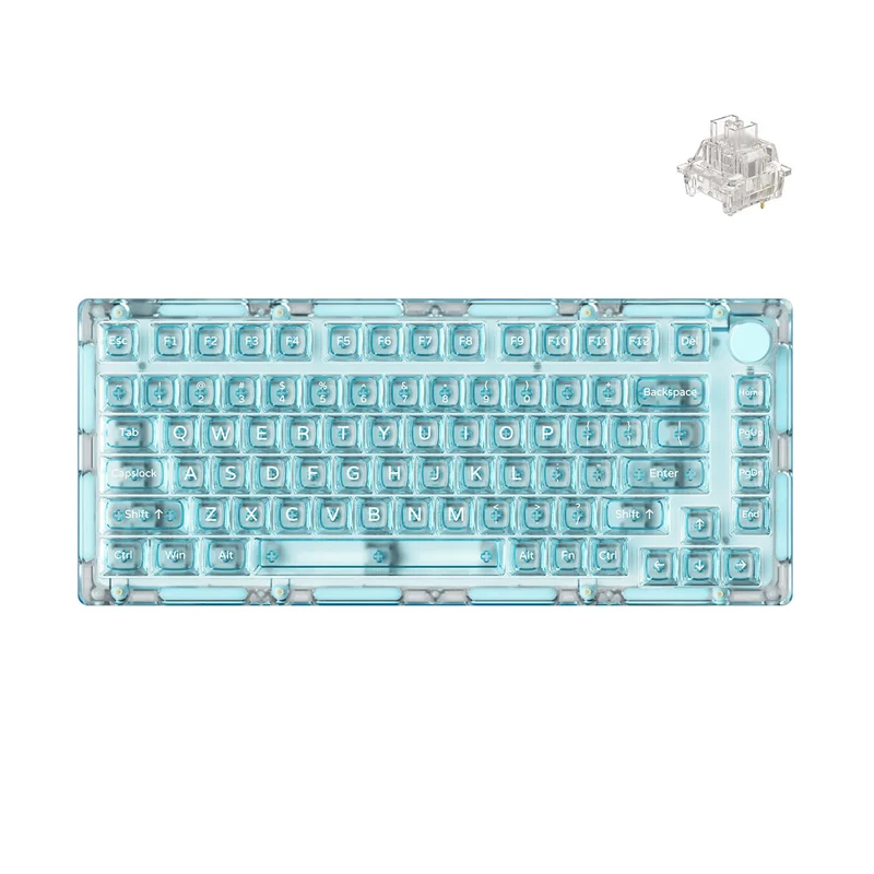 Monsgeek Ice 75 Multi-Mode RGB Hot-Swappable Transparent Mechanical Keyboard (Crystal Pro)