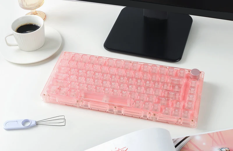 Monsgeek Ice 75 Multi-Mode RGB Hot-Swappable Transparent Mechanical Keyboard (Crystal Pro)