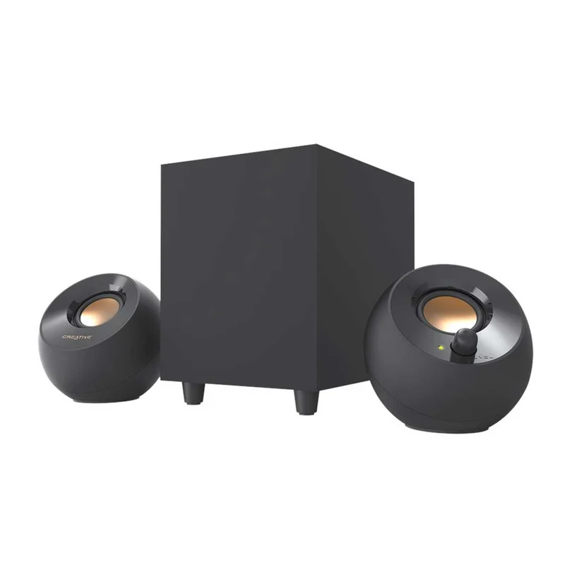 Creative Pebble Plus Modern 2.1 USB Desktop Speakers With Subwoofer (Black)