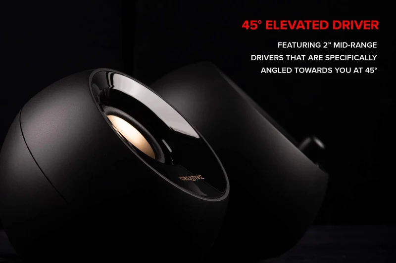 Creative Pebble Plus Modern 2.1 USB Desktop Speakers With Subwoofer (Black)