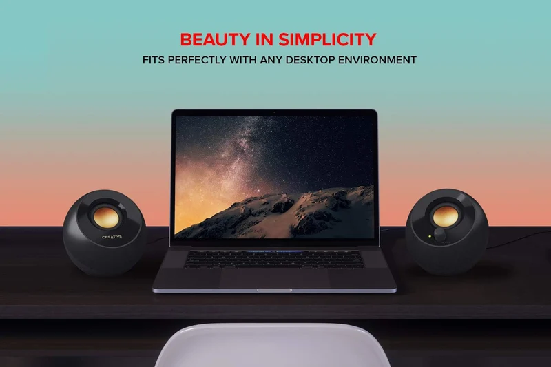 Creative Pebble Plus Modern 2.1 USB Desktop Speakers With Subwoofer (Black)