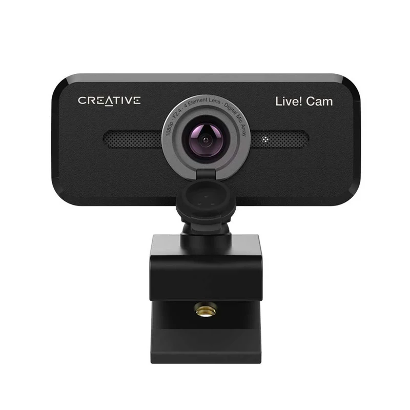 Creative Live Cam Sync 1080P V2 FHD Webcam With Auto Mute & Noise Cancellation For Video Calls (Black)