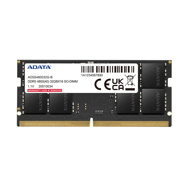 Adata 16GB DDR5 4800MHz SO-DIMM Memory (AD5S480016G-S)