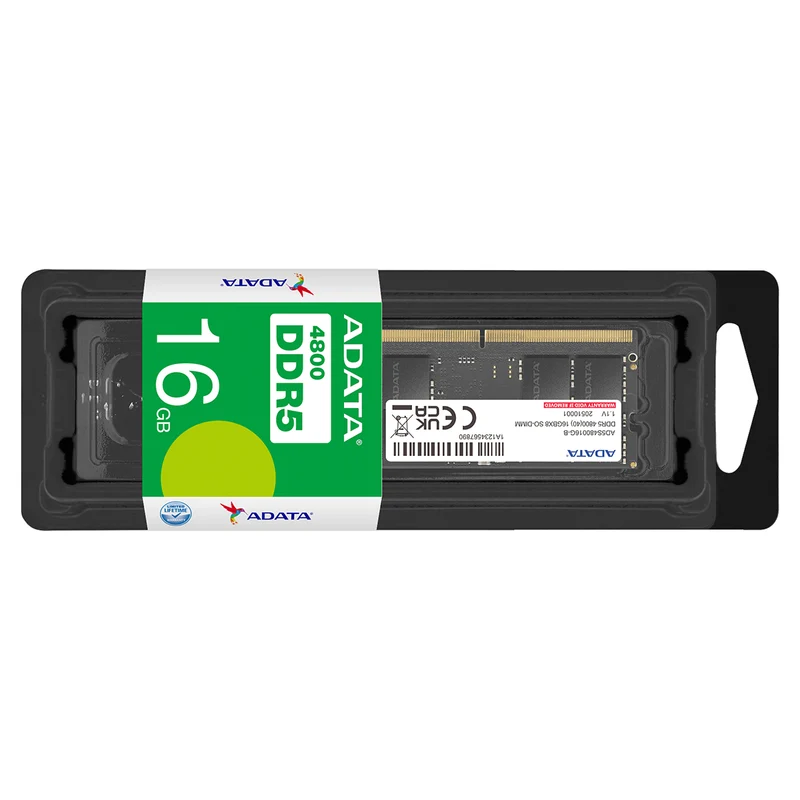 Adata 16GB DDR5 4800MHz SO-DIMM Memory (AD5S480016G-S)