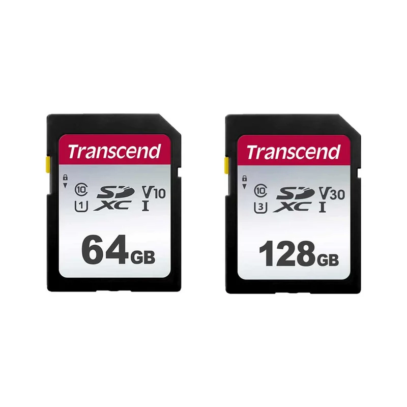 Transcend 300S SDXC UHS-I Class 10 U1 V10 100MB/S Read SD Card (64GB, 128GB)