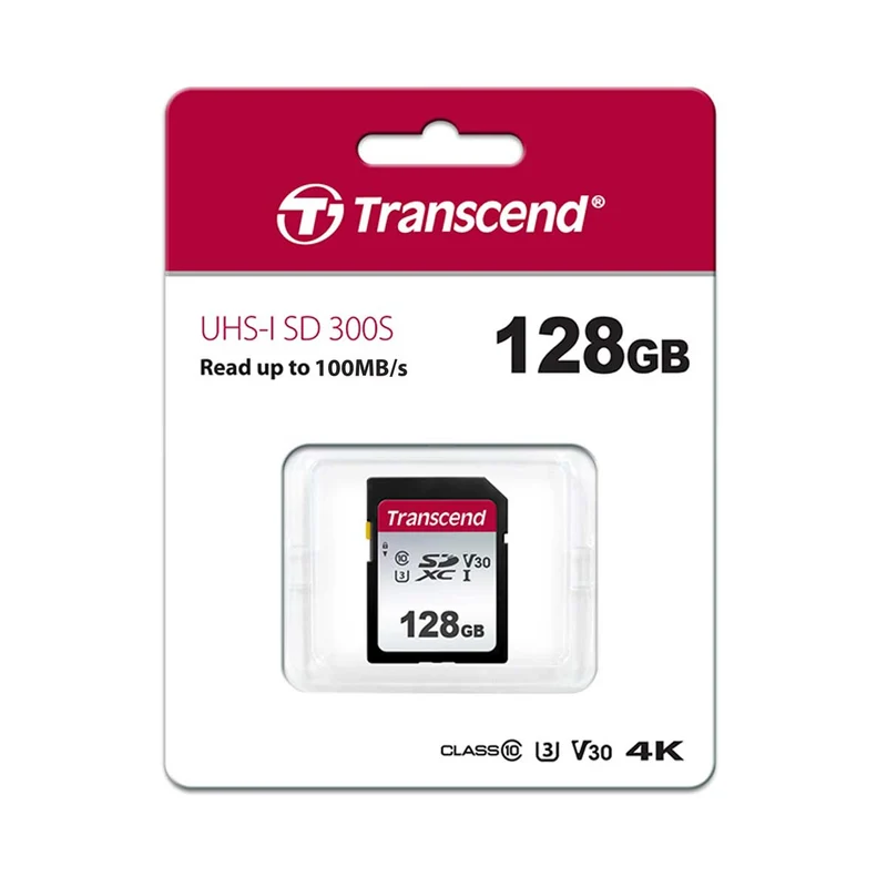 Transcend 300S SDXC UHS-I Class 10 U1 V10 100MB/S Read SD Card (64GB, 128GB)