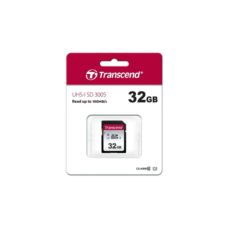 Transcend 32GB 300S SDHC UHS-I Class 10 U1 100MB/S Read SD Card (TS32GSDC300S)