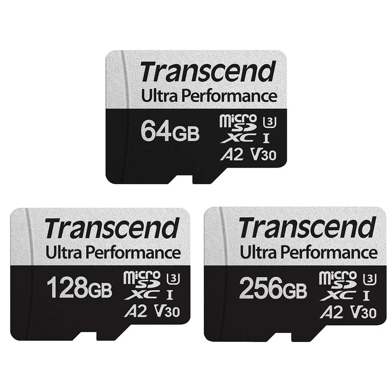 Transcend 340S Ultra Performance MicroSDXC UHS-I U3 V30 A2 160MB/S Read Memory Card For Gaming & App With SD Adapter (64GB, 128GB, 256GB)
