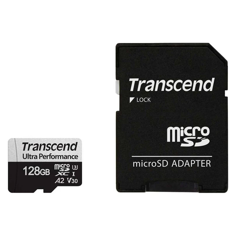 Transcend 340S Ultra Performance MicroSDXC UHS-I U3 V30 A2 160MB/S Read Memory Card For Gaming & App With SD Adapter (64GB, 128GB, 256GB)