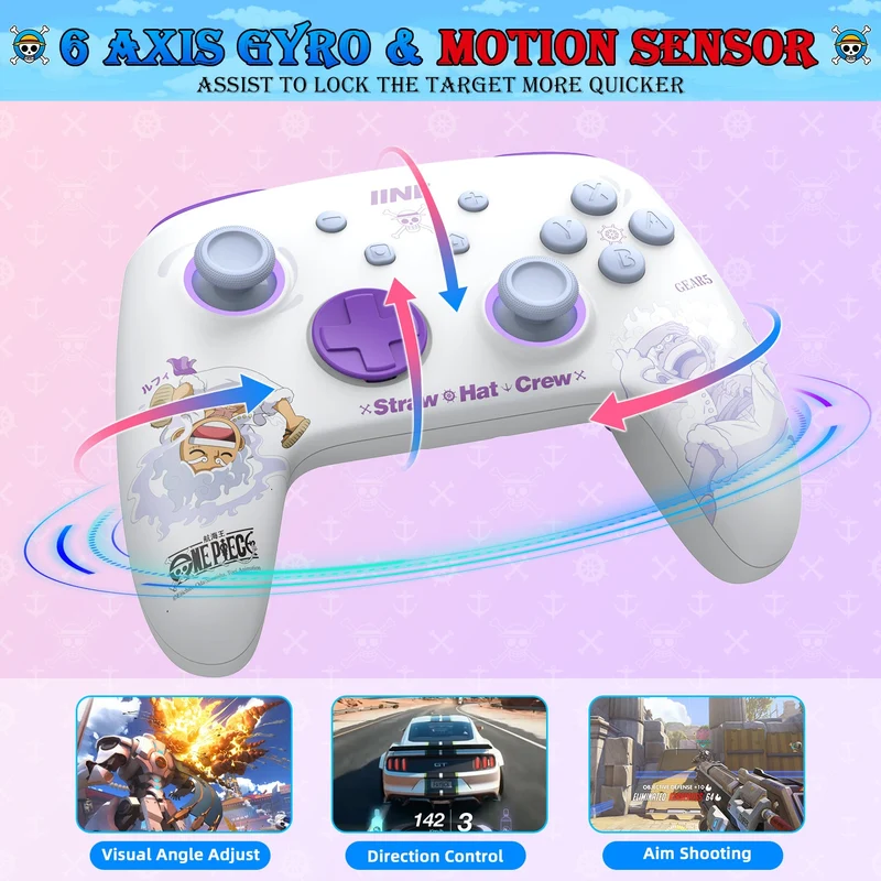 IINE Wireless Controller for N-Switch / N-Switch Lite / N-Switch OLED (Luffy & Chopper) (L909)