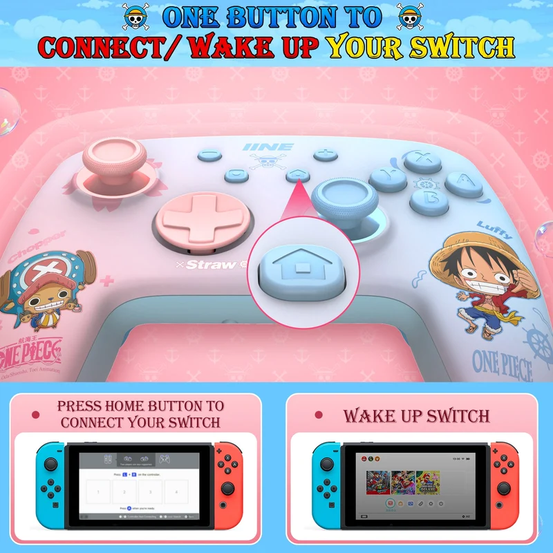 IINE Wireless Controller for N-Switch / N-Switch Lite / N-Switch OLED (Luffy & Chopper) (L909)
