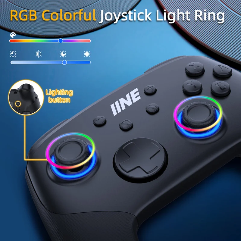 IINE Macro Programming Falcon Black Wireless Controller for N-Switch / N-Switch Lite / N-Switch OLED (Black) (L844)