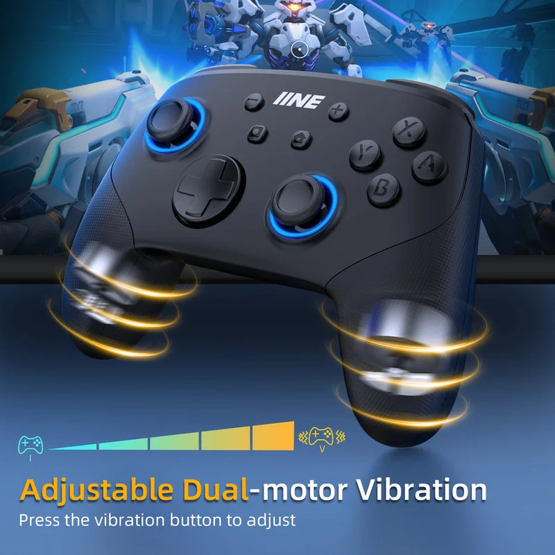 IINE Macro Programming Falcon Black Wireless Controller for N-Switch / N-Switch Lite / N-Switch OLED (Black) (L844)