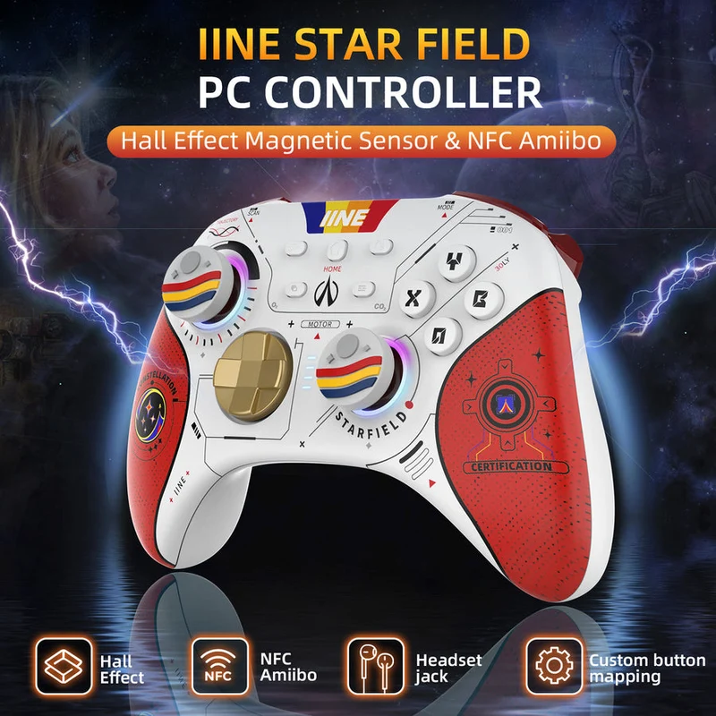 IINE Starfield Wireless Controller for PC / Mobile / N-Switch / Steam / iPad / Laptop (L871)
