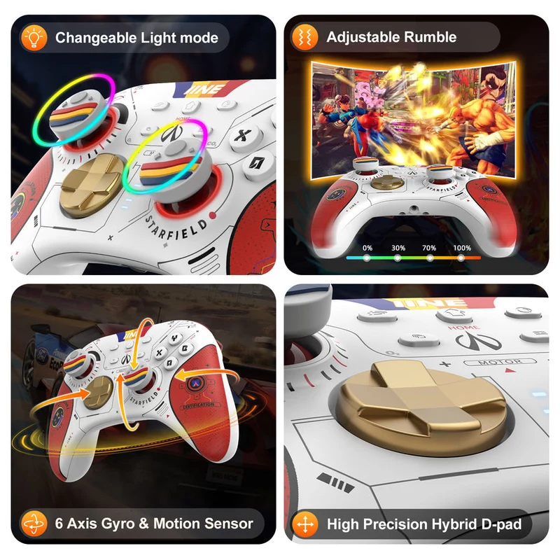 IINE Starfield Wireless Controller for PC / Mobile / N-Switch / Steam / iPad / Laptop (L871)