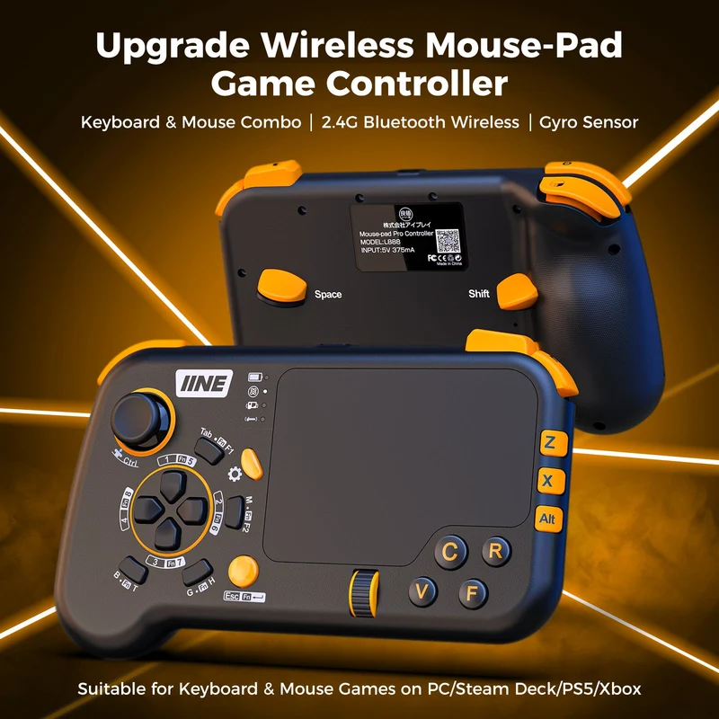 IINE Wireless Mouse-Pad Controller (Black) (L888)