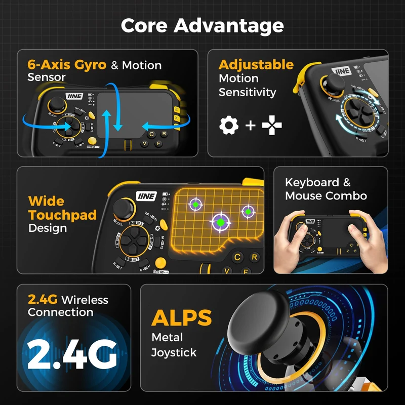 IINE Wireless Mouse-Pad Controller (Black) (L888)
