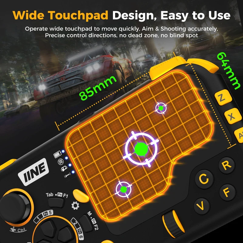 IINE Wireless Mouse-Pad Controller (Black) (L888)