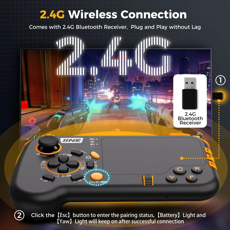 IINE Wireless Mouse-Pad Controller (Black) (L888)