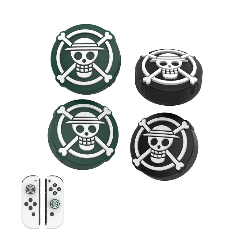 IINE One Piece Silicone Thumb Grip Caps For N-Switch (Skull) (L911)