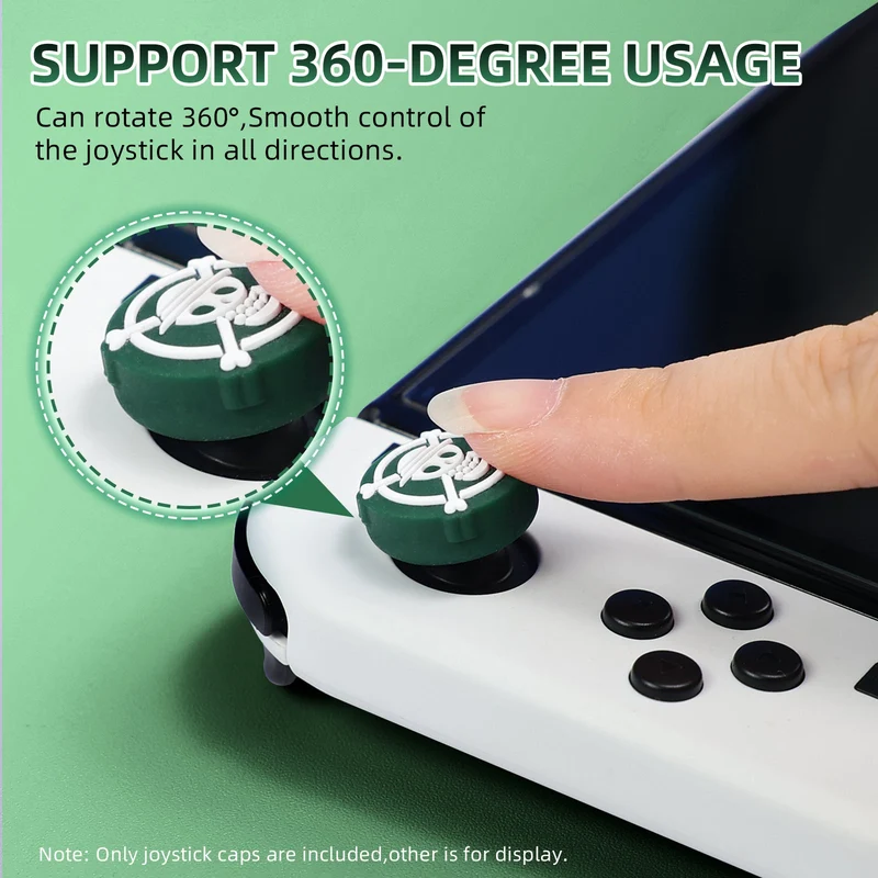 IINE One Piece Silicone Thumb Grip Caps For N-Switch (Skull) (L911)