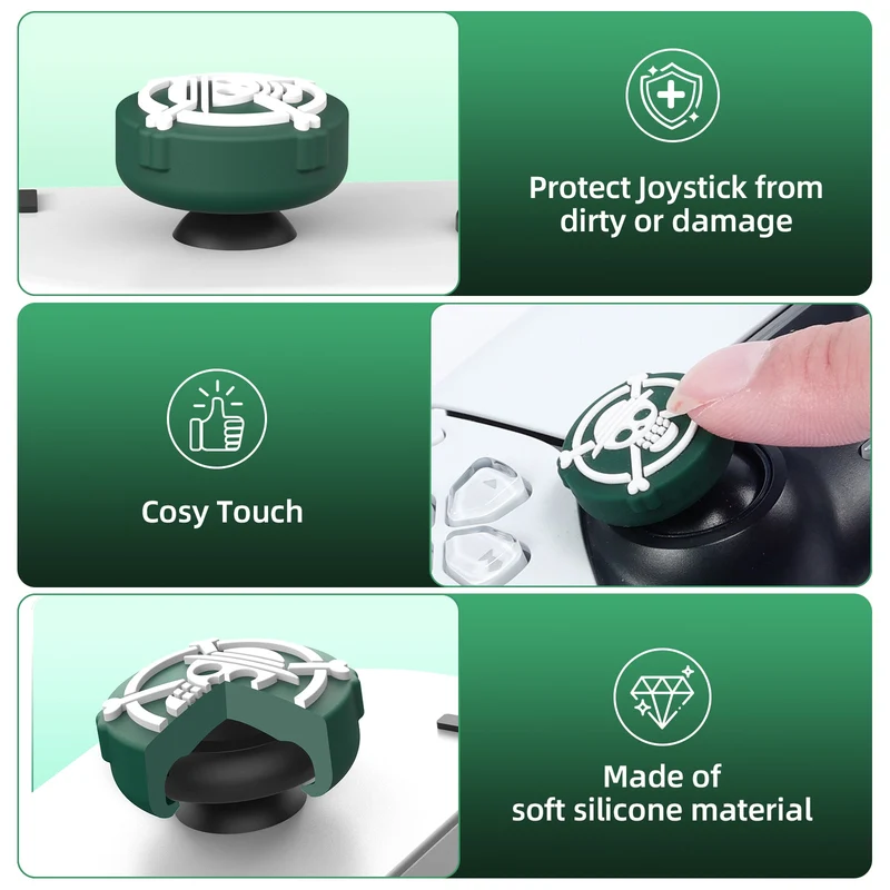IINE One Piece Silicone Thumb Grip Caps For N-Switch (Skull) (L911)