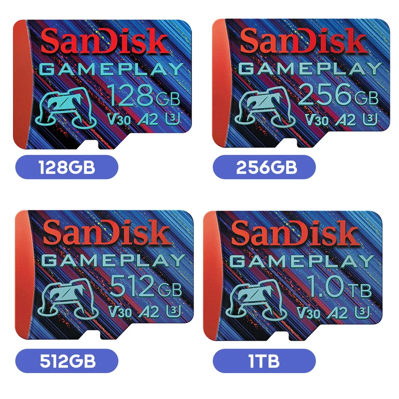 Sandisk Gameplay MicroSD Card for Mobile & Handheld Console Gaming (128GB, 256GB, 512GB, 1TB)