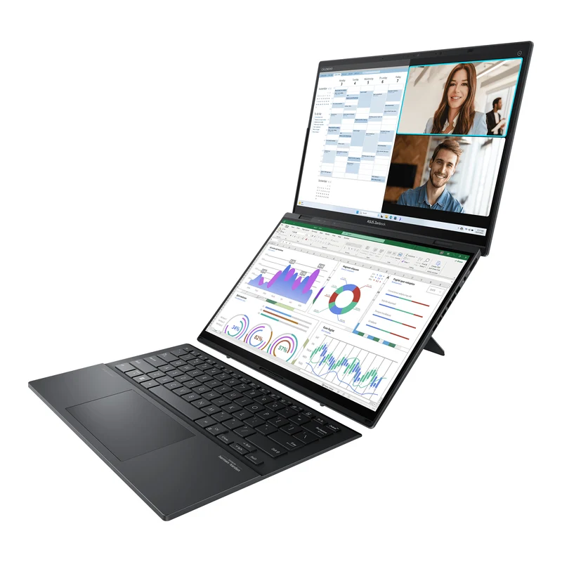 Asus Zenbook Duo UX8406MA-PZ221WS Laptop (Inkwell Grey) | 14" 3K OLED 16:10 Touch | Ultra 7 155H | 32GB RAM | 1TB SSD | Iris Arc | Windows 11 | MS Office Home & Student 2021 | Backpack