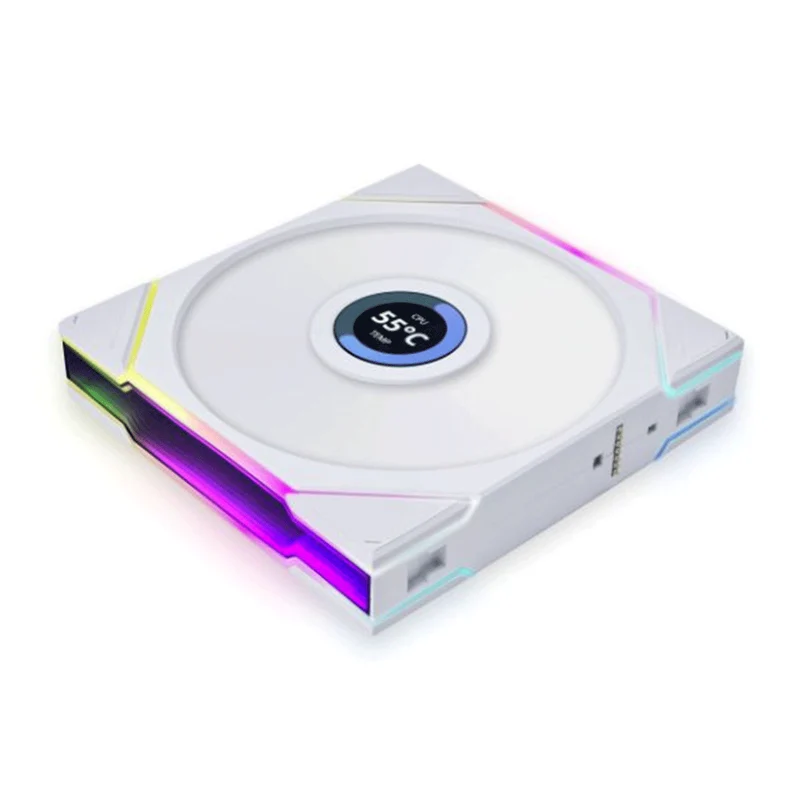 Lian Li Uni Fan TL LCD 120 RGB Reverse Blade 120mm Fan Triple Pack With Controller (White) (12RTLLCD3W)