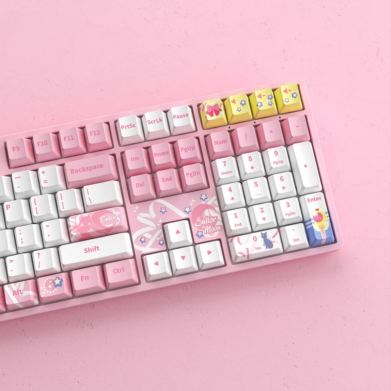 Akko Sailor Moon Crystal 5108S RGB Wired Mechanical Keyboard (Akko V3 Cream Yellow Pro)