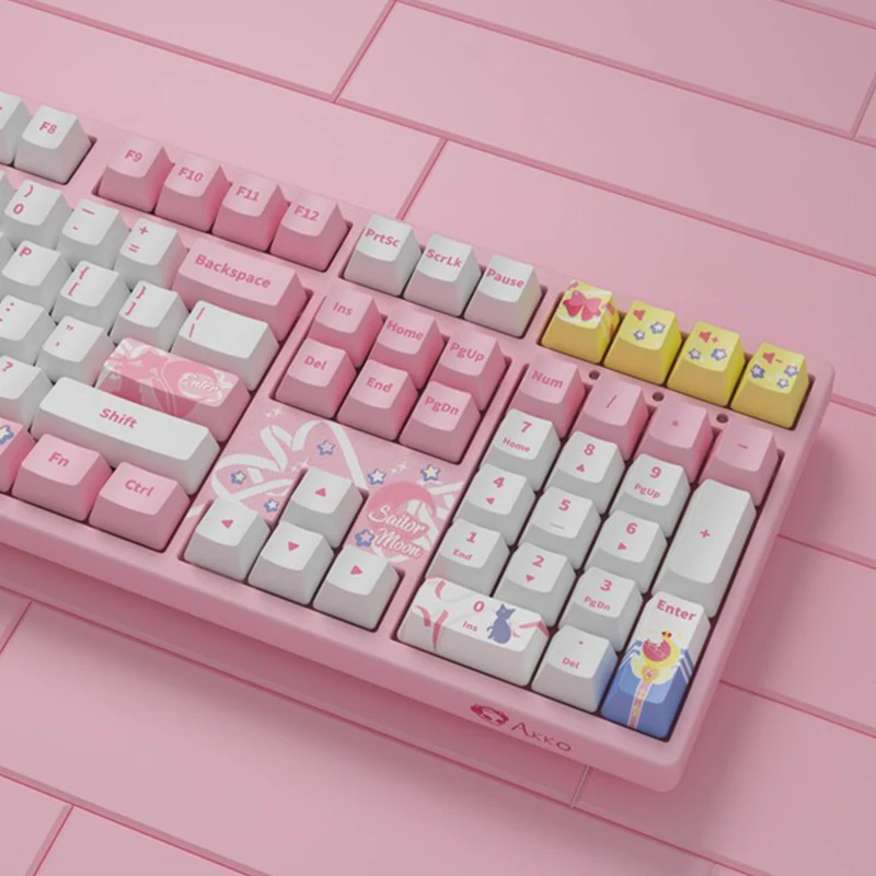 Akko Sailor Moon Crystal 5108S RGB Wired Mechanical Keyboard (Akko V3 Cream Yellow Pro)