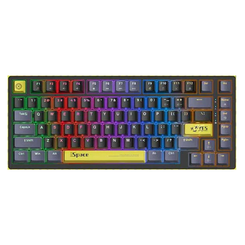 Onikuma G52 Space RGB 82 Keys Wired Mechanical Gaming Keyboard (Tea Axis) (Black, White)