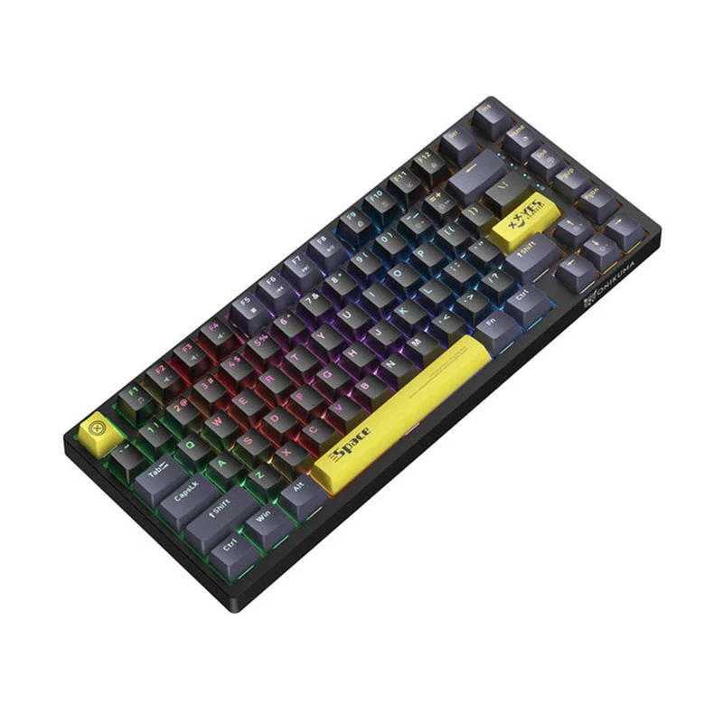 Onikuma G52 Space RGB 82 Keys Wired Mechanical Gaming Keyboard (Tea Axis) (Black, White)