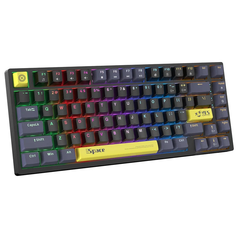 Onikuma G52 Space RGB 82 Keys Wired Mechanical Gaming Keyboard (Tea Axis) (Black, White)
