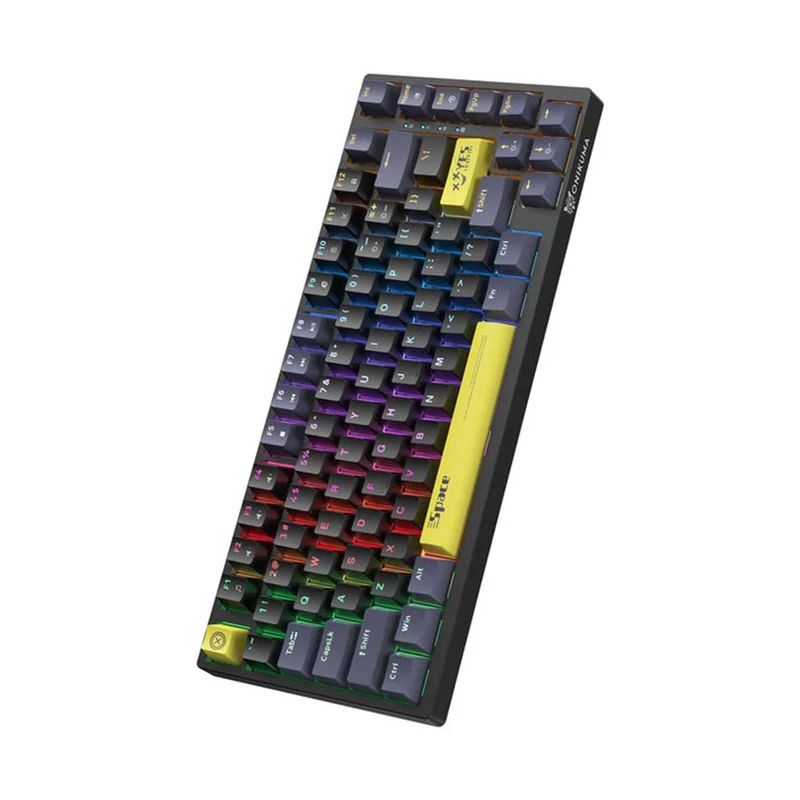 Onikuma G52 Space RGB 82 Keys Wired Mechanical Gaming Keyboard (Tea Axis) (Black, White)