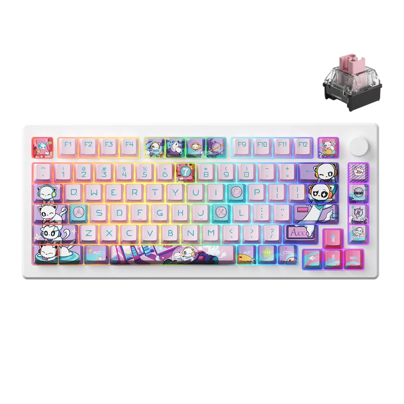 Akko 7th Anniversary MOD 007B HE PC Multi-Mode RGB Hot-Swappable Mechanical Keyboard (Kailh Sakura Pink Magnetic Switch)
